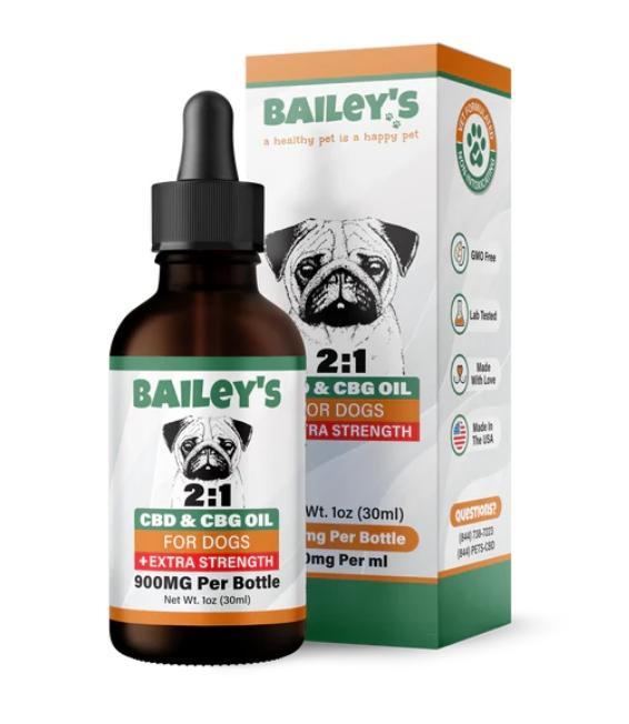 Bailey's | Extra Strength 2:1 CBD & CBG Oil For Dogs | 30ml Bottle