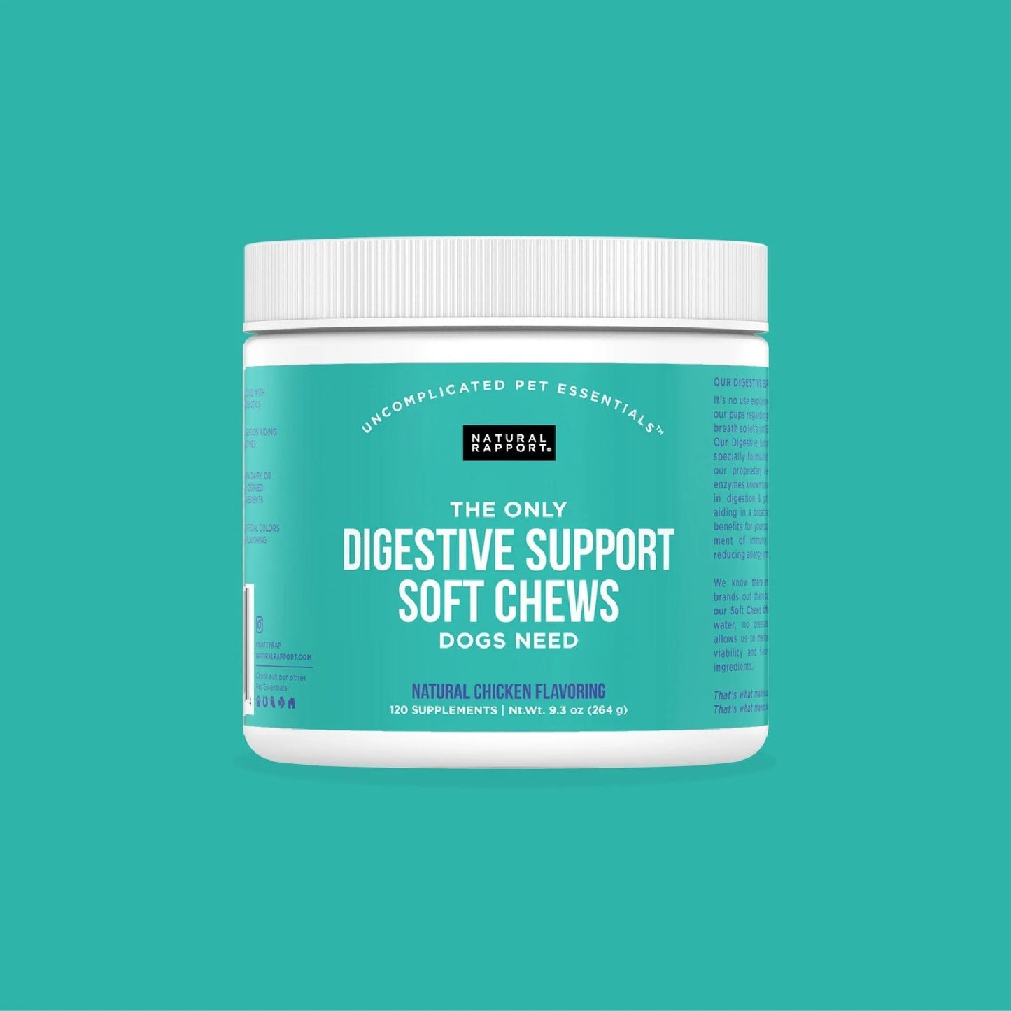 Natural Rapport | The Only Digestive Support Soft Chews Dogs Need | 120 ct
