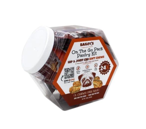 Bailey's | On The Go 5ct Pack | Hip & Joint CBD Soft Chews | Chicken Flavor