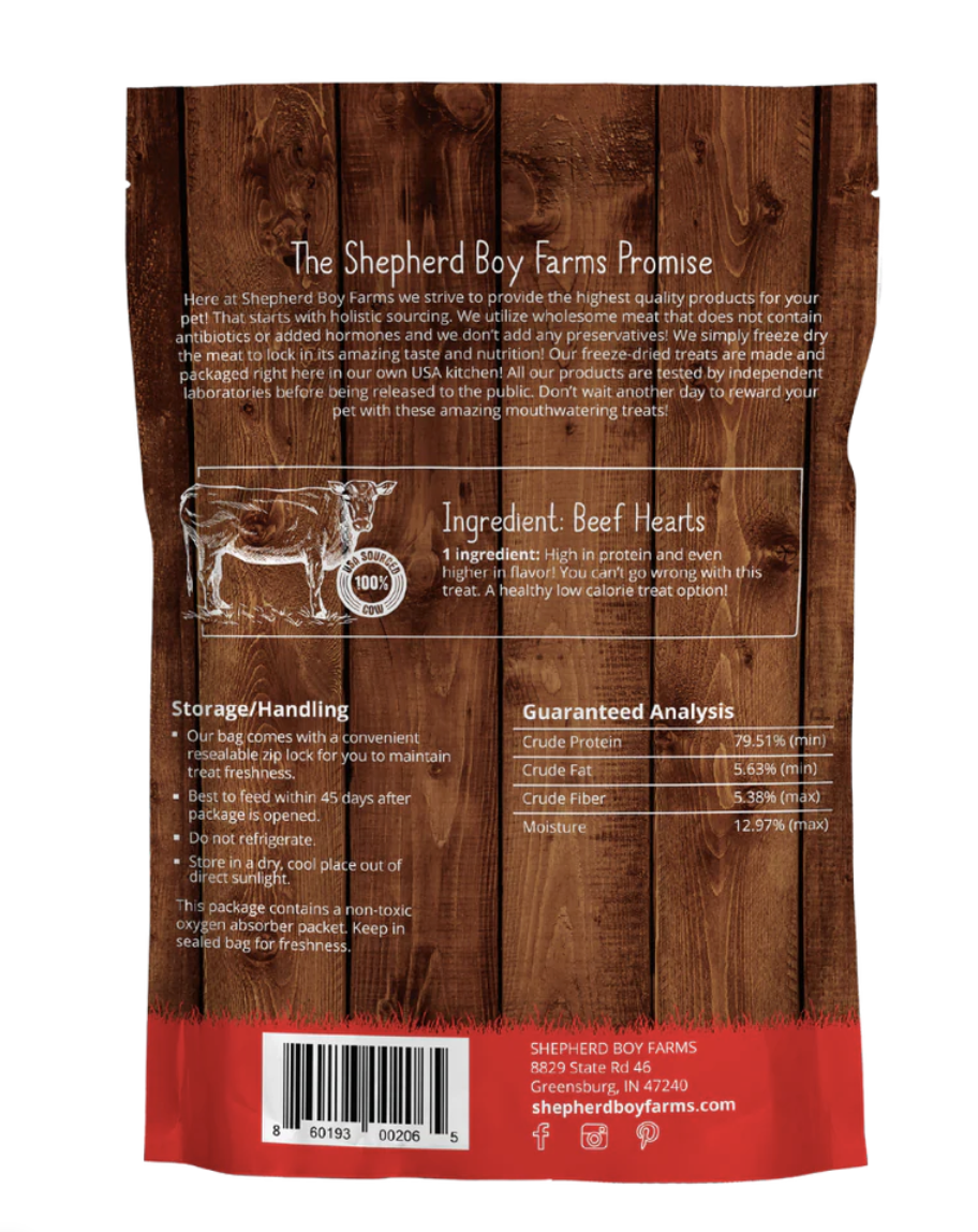 Shepherd Boy Farms | Freeze Dried Raw Treats - Beef Hearts