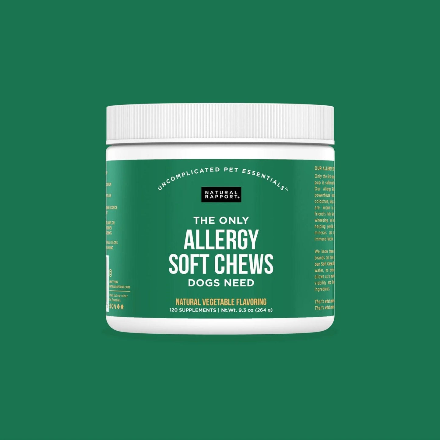 Natural Rapport | The Only Allergy Soft Chews Dogs Need | 120 ct
