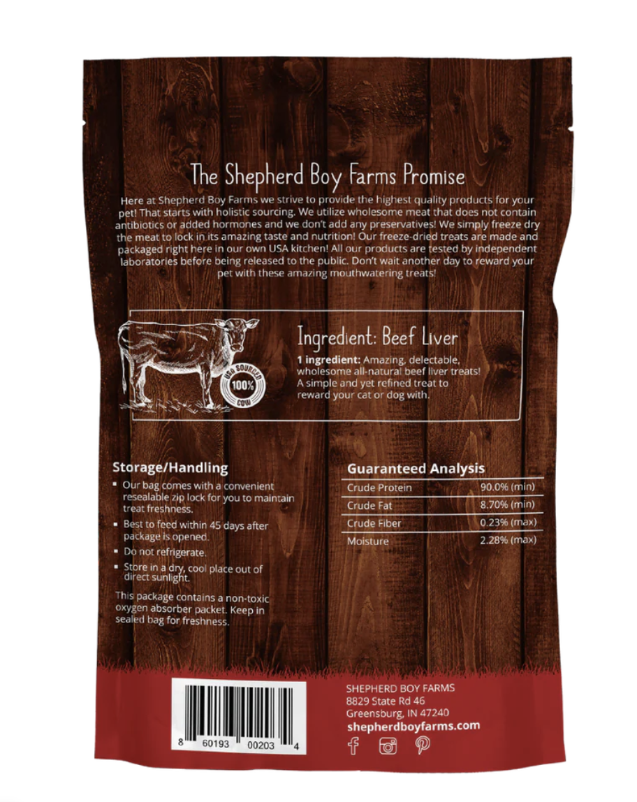 Shepherd Boy Farms | Freeze Dried Raw Treats - Beef Liver