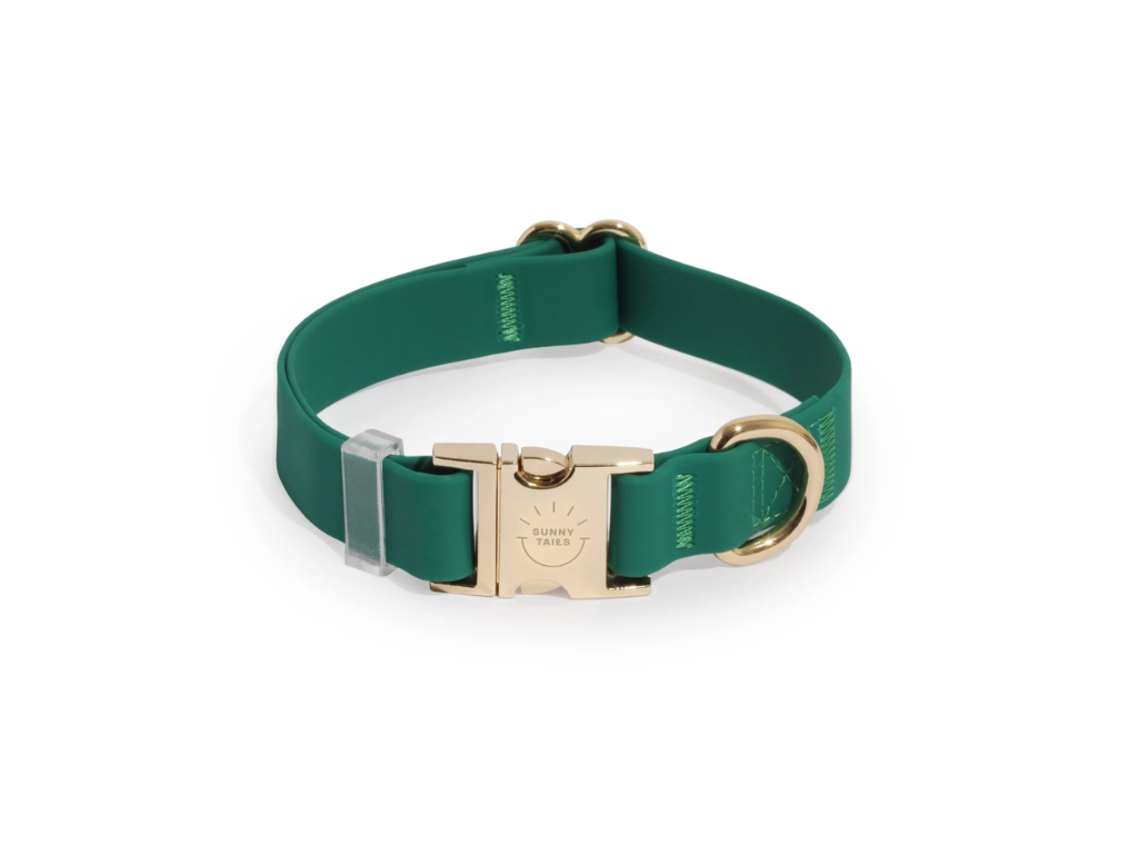 Sunny Tails | Meadow Green Waterproof Dog Collar