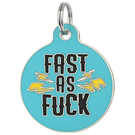 Bad Tags | Enamel Dog Tag with Scannable Pet Id | Fast as F*ck