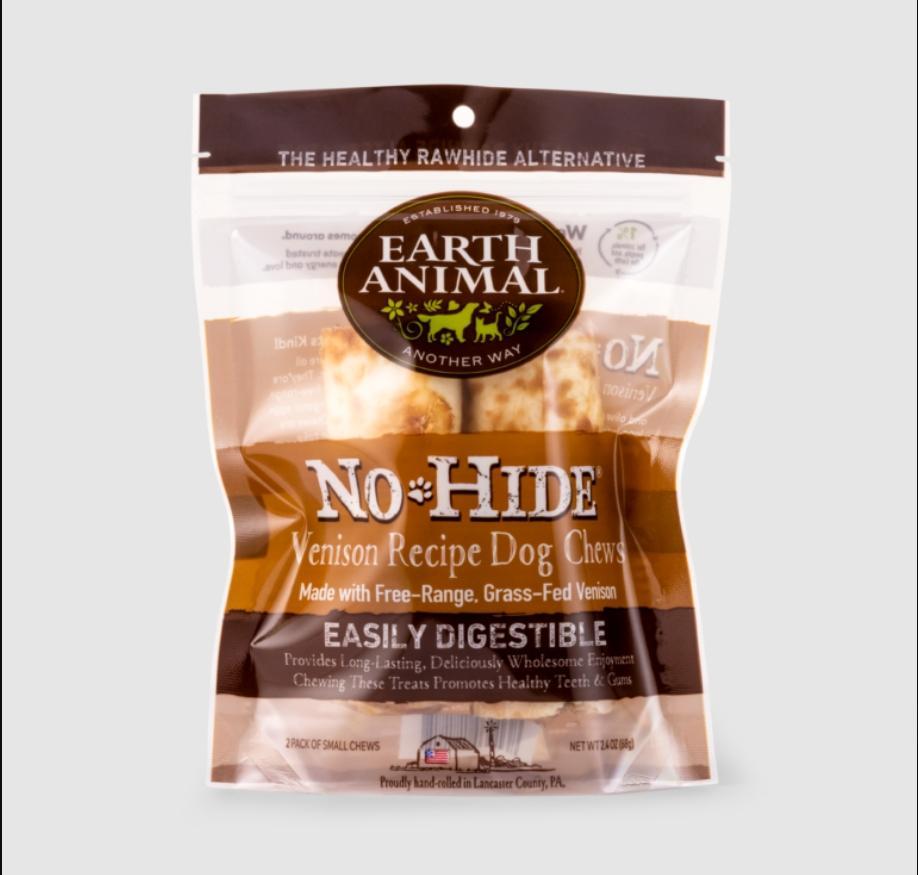 Earth Animal | No Hide Rolls | Venison Recipe Chew | Small | 2pk