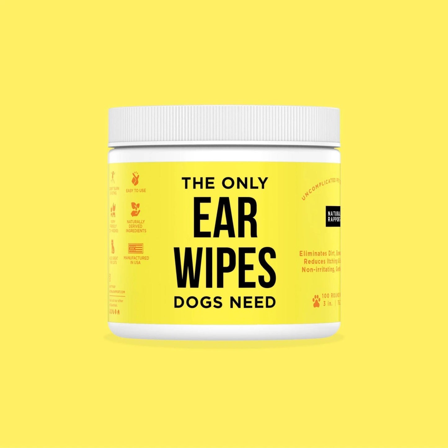 Natural Rapport | The Only Ear Wipes Dogs Need | 100 ct