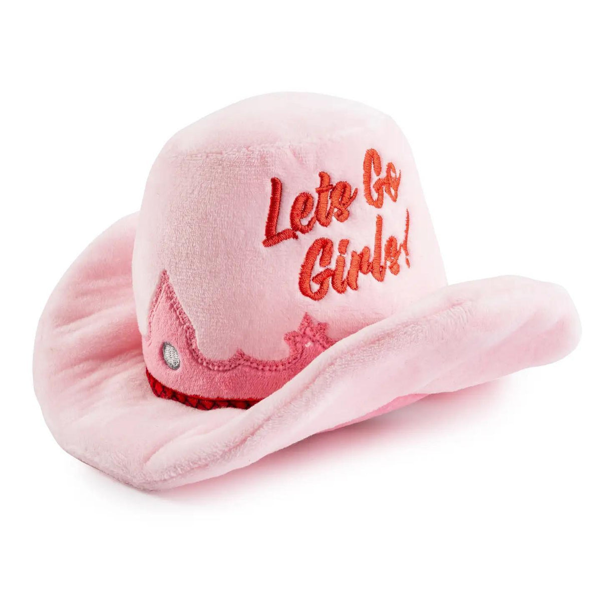 Haute Diggity Dog | Pink Western Cowgirl Hat Plush | Squeaker Dog Toy
