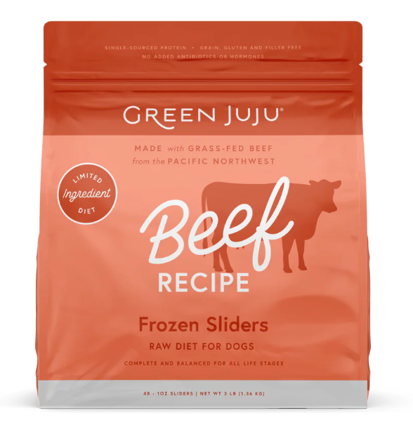 Green Juju | Dog Cat Sliders | Beef Frozen 3Lb