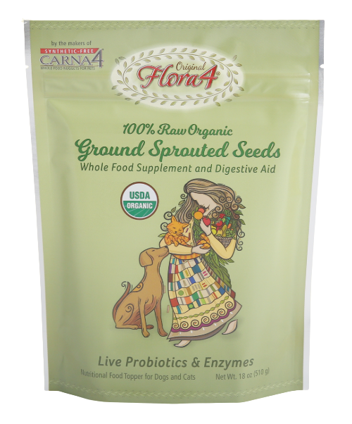 Carna4 | Flora4 Ground Sprouted Seeds Food Topper for Dogs & Cats