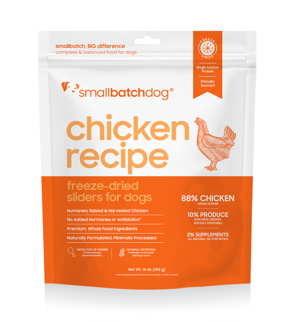 Small Batch | Dog Sliders Chicken Freeze Dried Food | 14oz