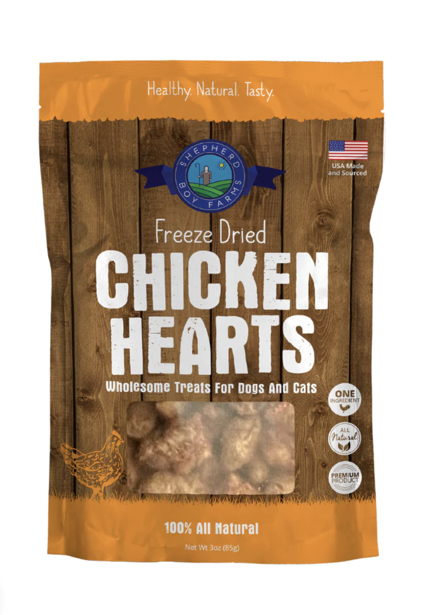 Shepherd Boy Farms | Freeze Dried Raw Treats | Chicken Hearts