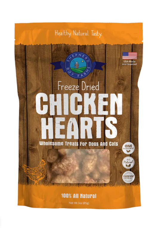 Shepherd Boy Farms | Freeze Dried Raw Treats | Chicken Hearts
