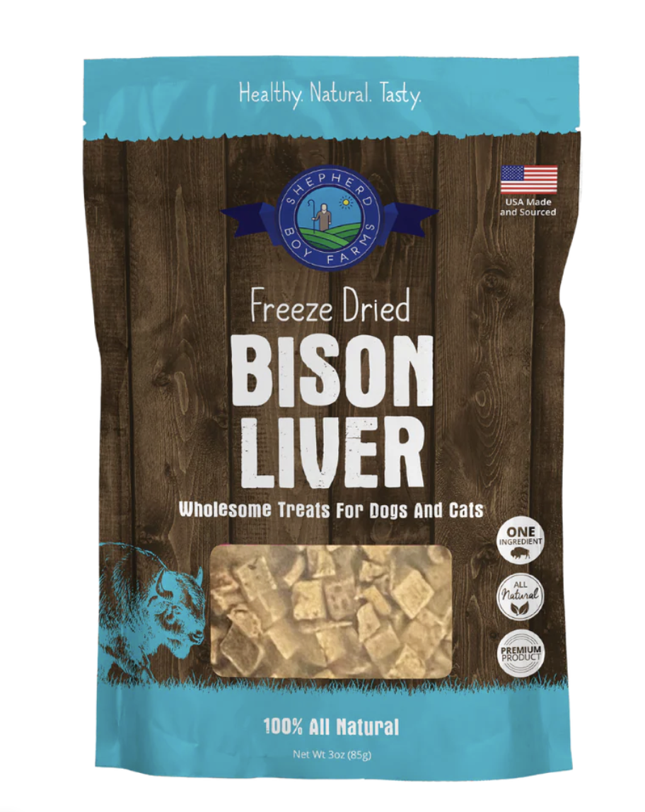 Shepherd Boy Farms | Freeze Dried Raw Treats - Bison Liver, Small (3oz)