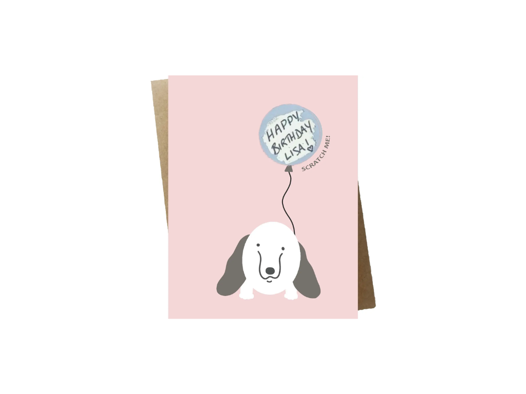Balloon Dog Scratch-Off Card | Birthday Card