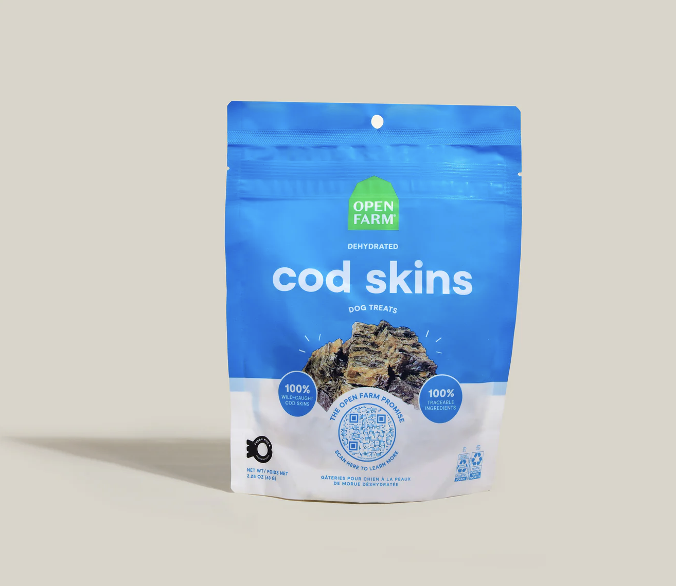 Open Farm | Dehydrated Cod Skins Dog Treats