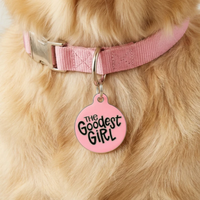 Bad Tags | Enamel Dog Tag with Scannable Pet Id | The Goodest Girl