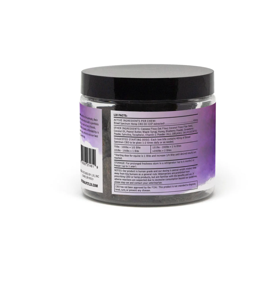 LIX Bites | Large Breed Formula | 40MG Per Soft Bite | 40 count