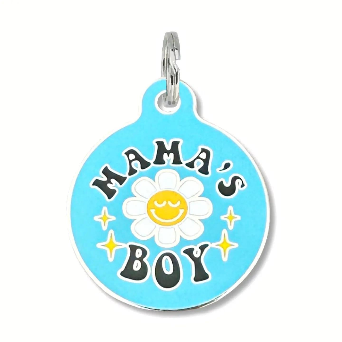 Bad Tags | Enamel Dog Tag with Scannable Pet Id | Mama's Boy