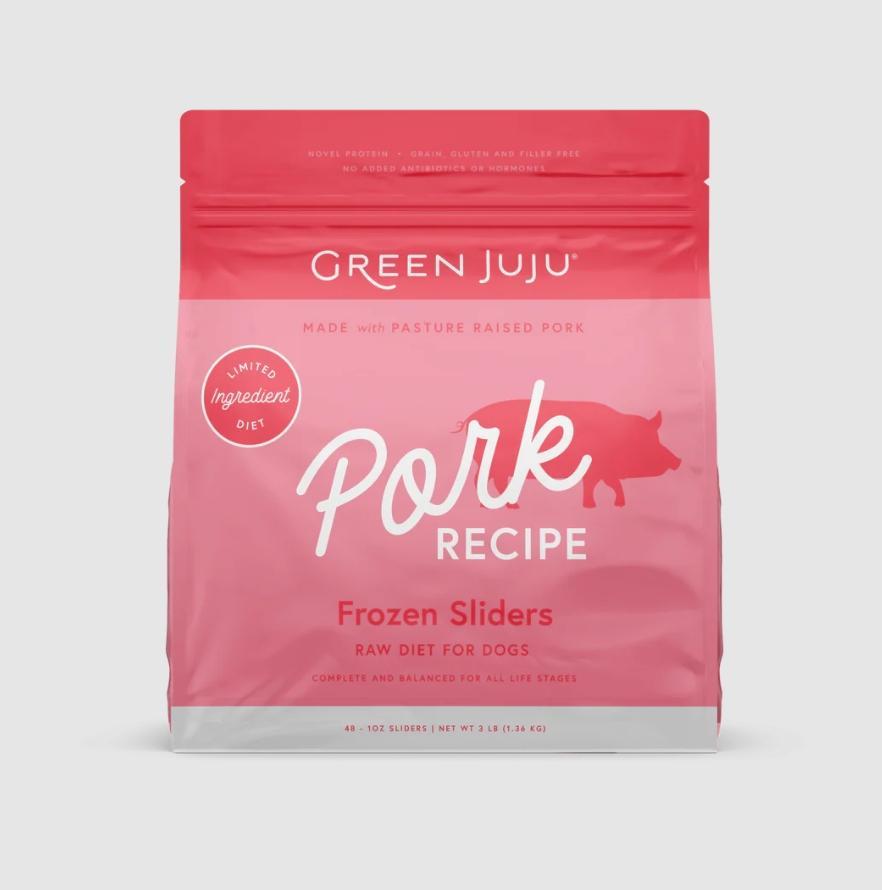 Green Juju | Dog Cat Sliders | Pork Frozen 3Lb