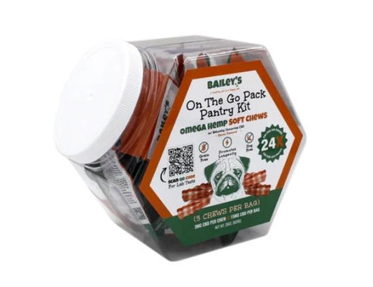 Bailey's | On The Go 5ct Pack | Omega Hemp Soft Chews | Bacon Flavor