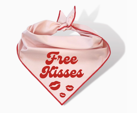 "Free Kisses" | Valentine's Day Dog Bandana
