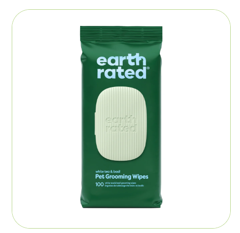 Earth Rated |White Tea & Basil Dog Grooming Wipes | 100ct