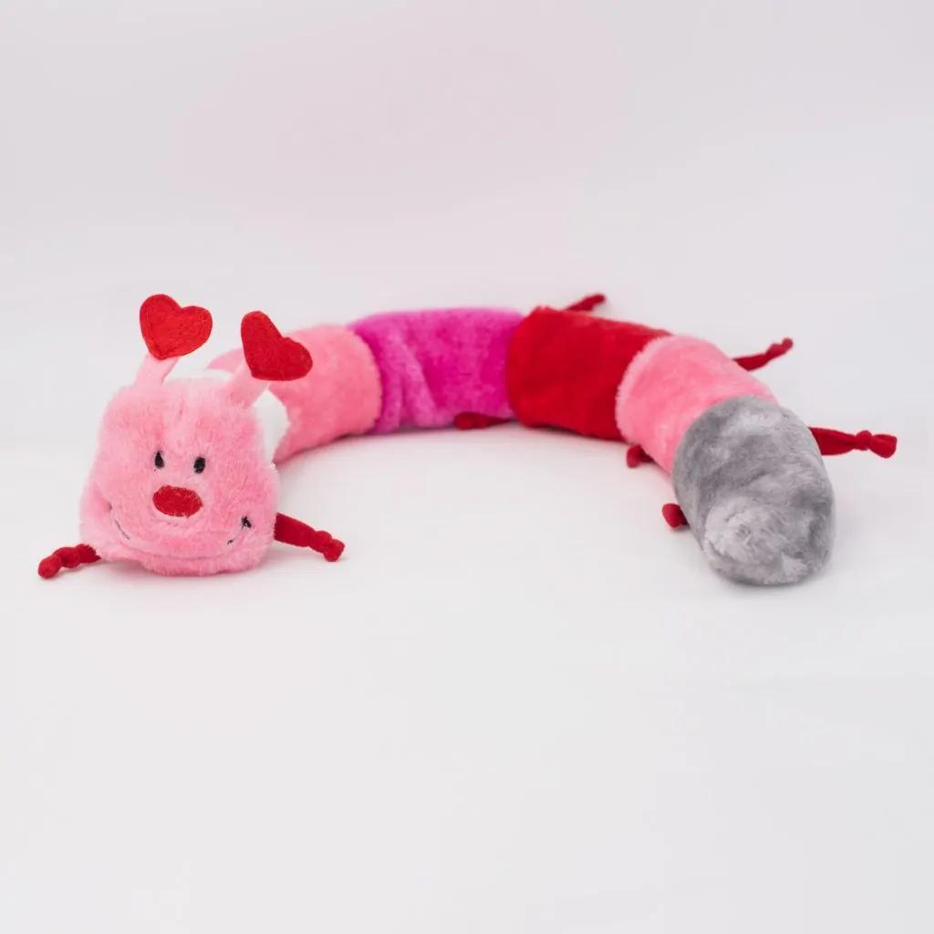 Zippy Paws | Valentine's Caterpillar | Deluxe with 7 Squeakers