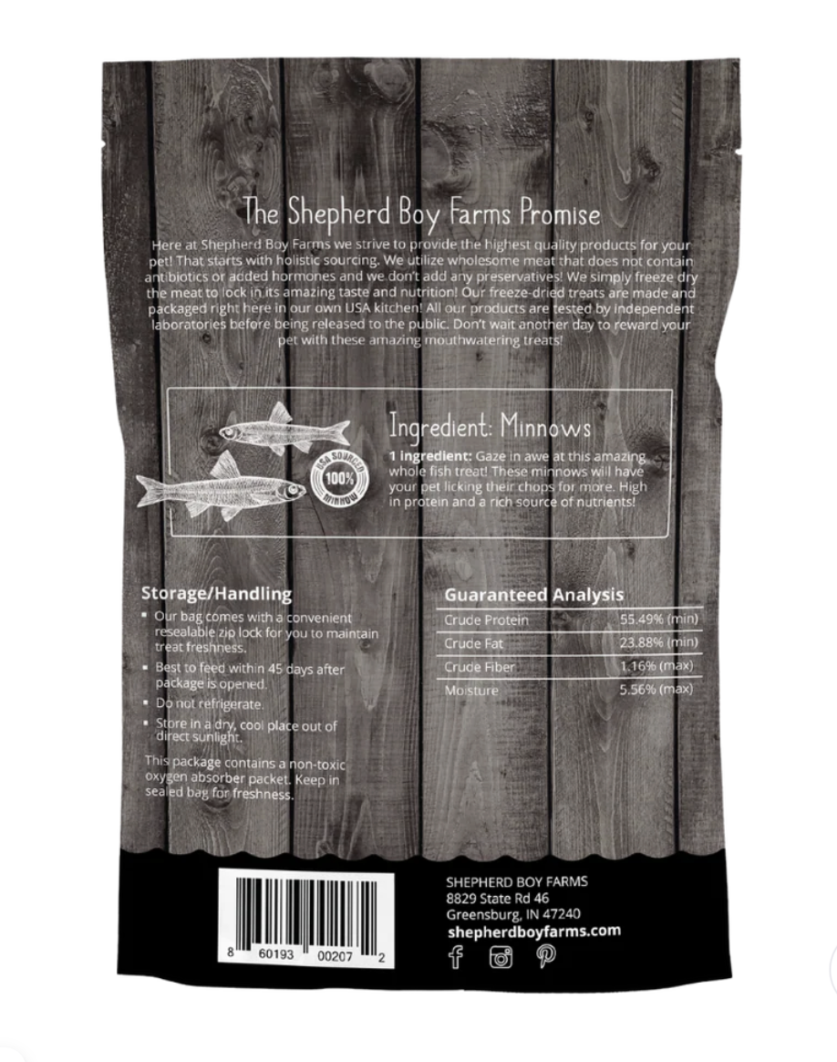 Shepherd Boy Farms | Freeze Dried Raw Treats - Minnows