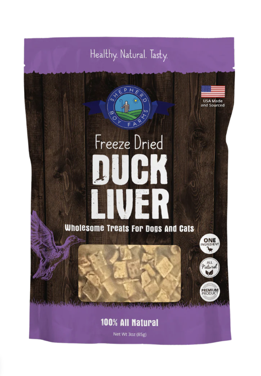 Shepherd Boy Farms | Freeze Dried Raw Treats - Duck Liver, Small (3oz)