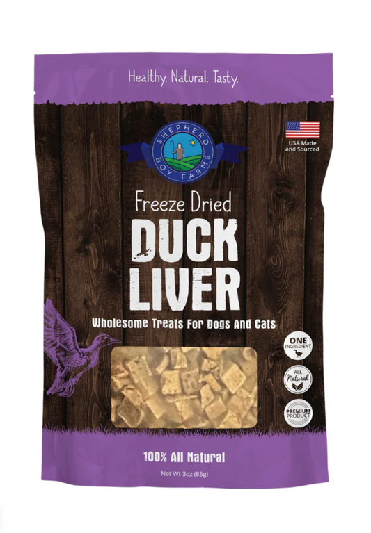 Shepherd Boy Farms | Freeze Dried Raw Treats - Duck Liver, Small (3oz)